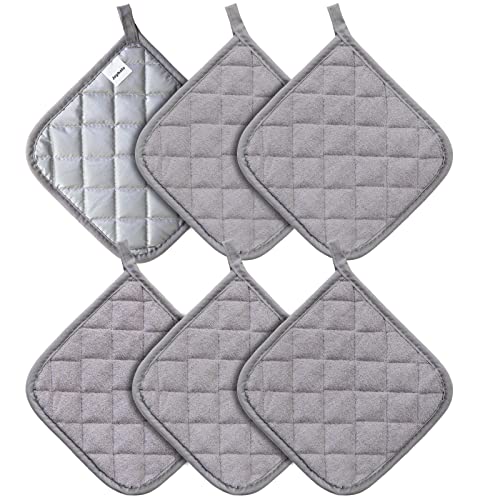 6 Pack Pot Holders for Kitchen Clearance (Gray / 6 pack)