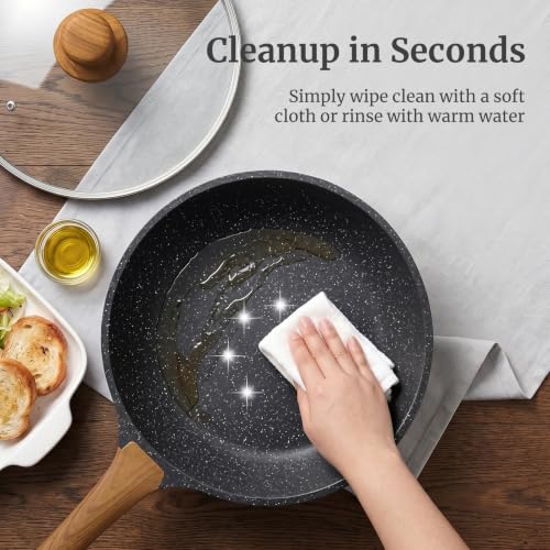 11 Inch 4.5 QT Nonstick Deep Frying Pan w (Gray / 11 Inch/4.5 QT)