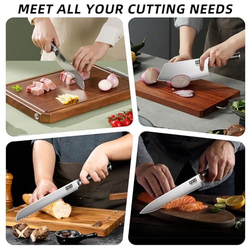Chef Knife Set with Roll Bag (10PCS Chef Knife Set)