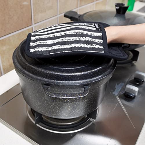 Silicone Pot Holders Set of 3 Heat Resistant & Non Slip Potholders (Black)