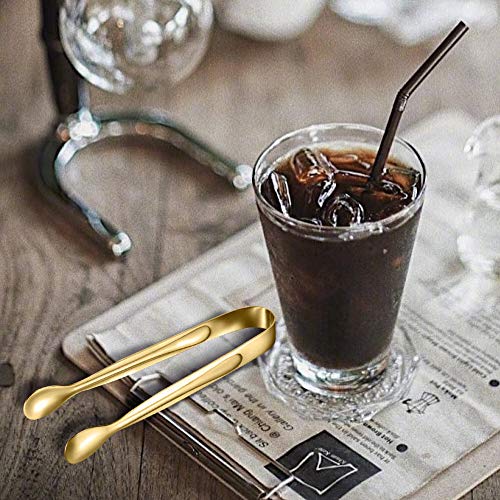 10 Pack Small Ice Tongs Sugar Tongs (Golden)