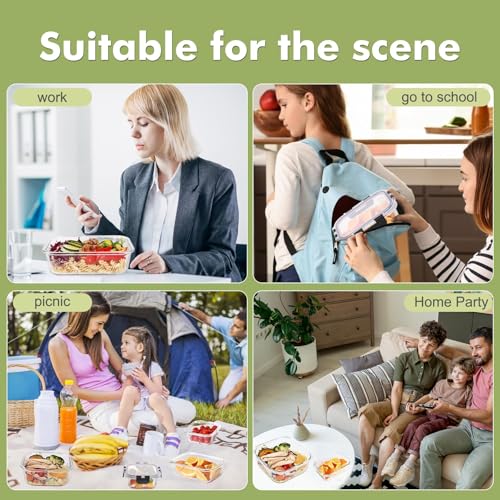 8 Pack Glass Food Storage Containers with Lids (transparent)