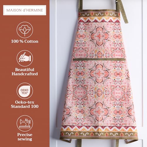 Aprons for women with Pocket 100% Cotton Pack of 1 (170 - Damask)