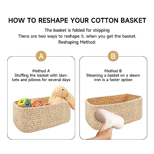 Small Storage Baskets for Organizing (3pcs-L11.5xW7.5xH4.7" / Gradient Brown)
