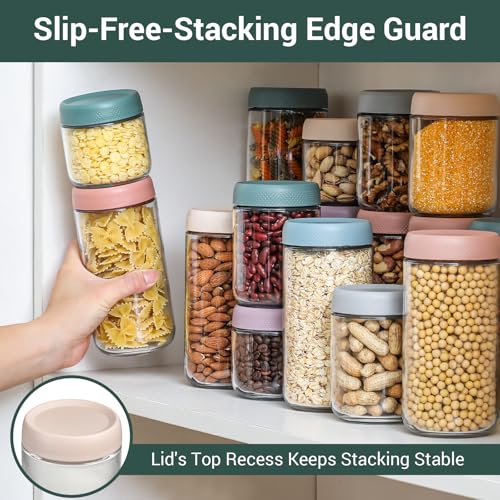 6 pack 24oz Glass jars with Airtight Lids (Multicolor-6pack-24oz)