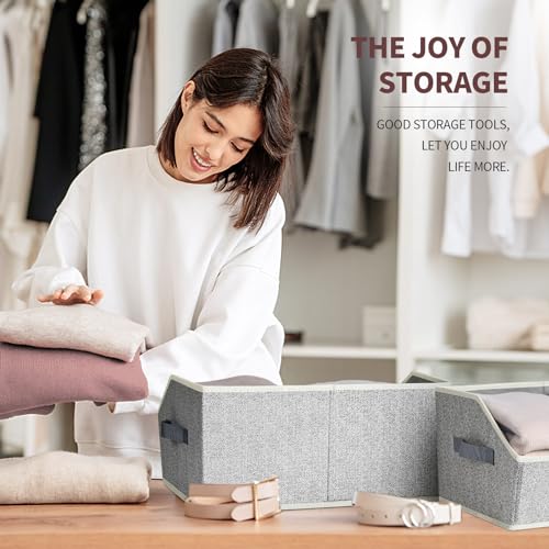 Trapezoid Closet Shelf Organizer (Light Gray / Large -3 Pack)