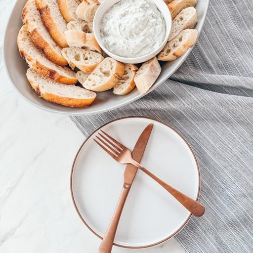 Ceramic Flat Plates Set of 6 (Vanilla White)
