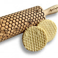 BEEHIVE Embossing Rolling Pin with Pattern. Laser Engraved Embossing Dough Roller for Homemade Cookies and Pottery by Algis Crafts