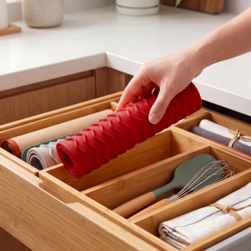 Silicone Dish Drying Mat for Multiple Usage (Red / 12"L x 6"W)