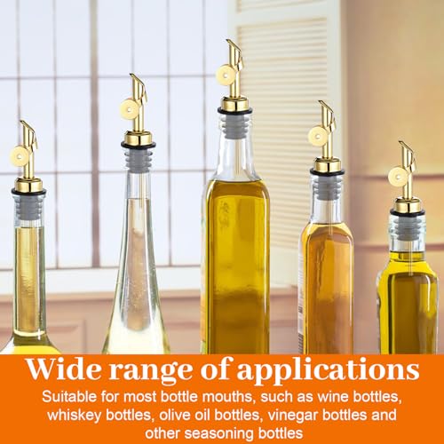 12 Pcs Weighted Stainless Steel Liquor Bottle Pourers Auto Flip Olive Oil Dispenser Spout Balsamic Alcohol Pourer Spouts for Home Bar Accessories