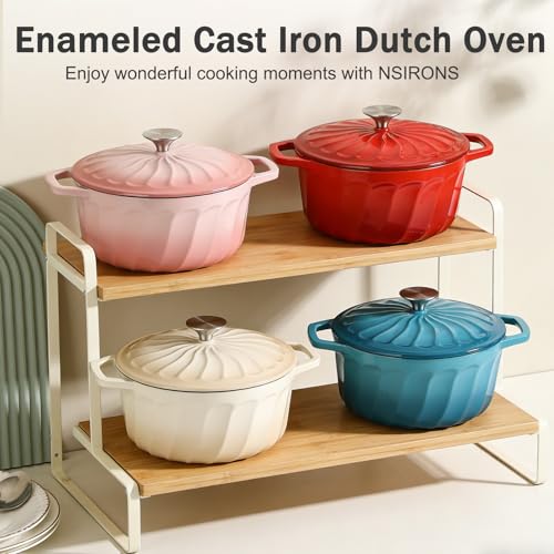 Enameled Cast Iron Dutch Oven Pot with Lid (Red / 6 QT)
