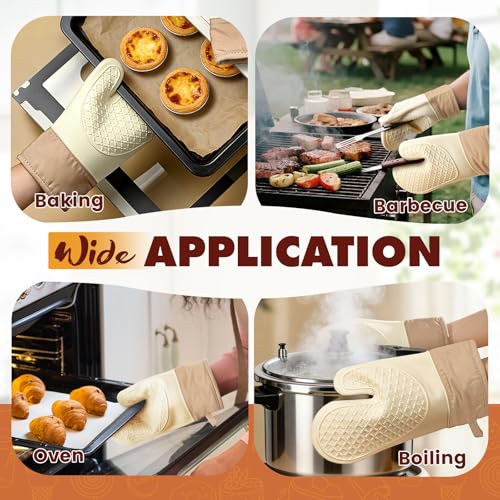 Silicone Oven Mitts (White)