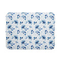 Blue Floral Dish Drying Mat 18x24 inch Flower Leaves Dish Rack Pad Microfiber Washable Dishes Drainer Pad Kitchen Countertop Accessories (Blue Floral / 18" x 24")