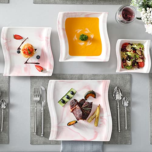 Plates and Bowls Sets (26 Piece(Service for 6) / Pink)