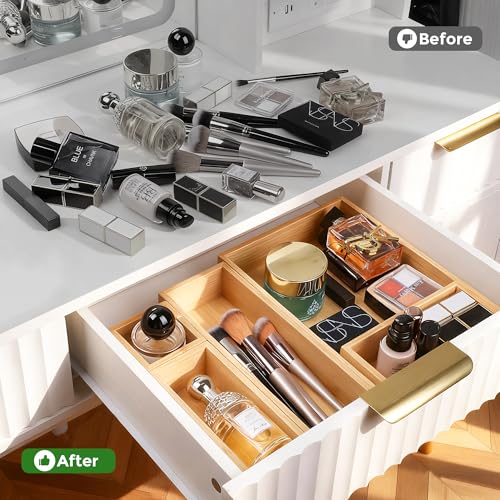 Bamboo Drawer Organizer Set (14)