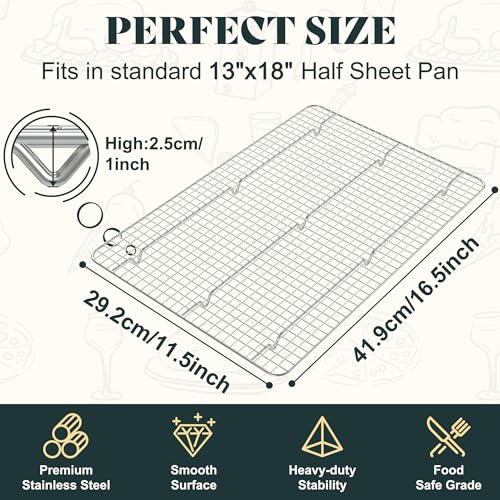 Cooling Racks for Cooking and Baking (11.5“ x 16.5”-2 Pack)