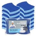 Non Scratch Cellulose Scrub Sponge (Royal Blue, Light Blue / 4.1x0.8x3.3inch)