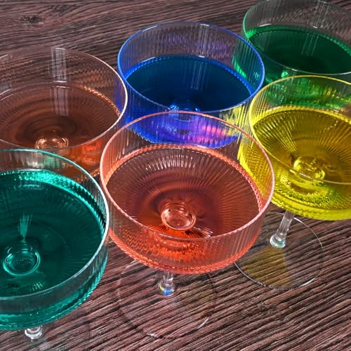 Ribbed Coupe Glasses Set of 6