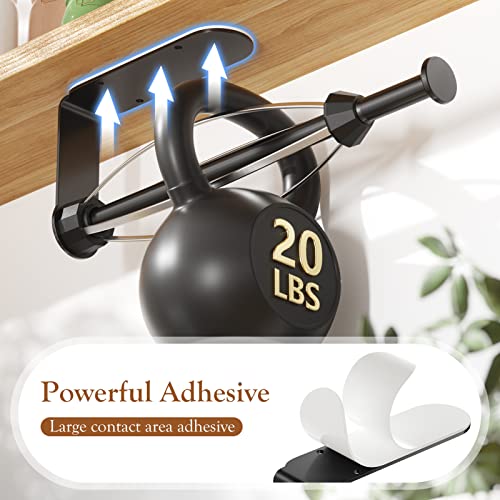 3 Pack Paper Towel Holder Under Cabinet + 2 Towel Robe Hooks (3 Black)