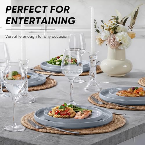 7.9 Inch Ceramic Dinner Plates (Haze Gray / 7.9'')