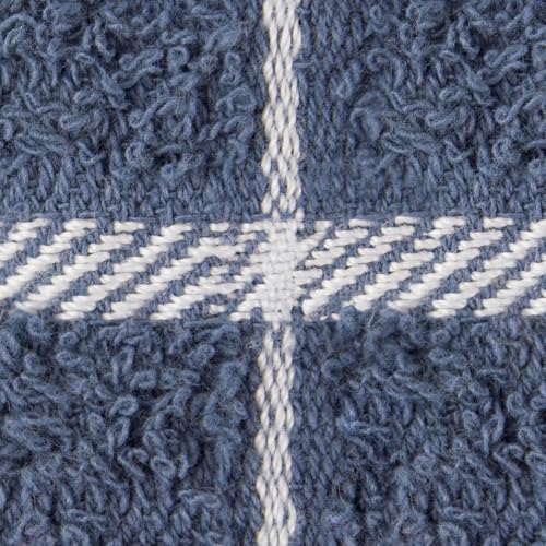 Premium 100% Cotton Terry Check Kitchen Dish Cloths (Federal Blue / 6-Pack - Dish Cloths)