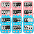12 Pack Digital Kitchen Timer Small Classroom Timers for Kids Teachers (Blue&pink)