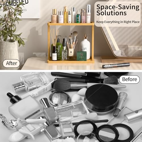 Bamboo Bathroom Organizer Countertop (Natural Bamboo)