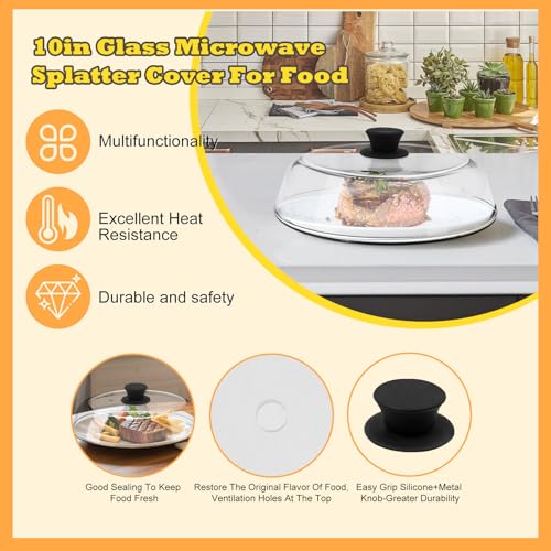 10in Glass Microwave Cover for Food