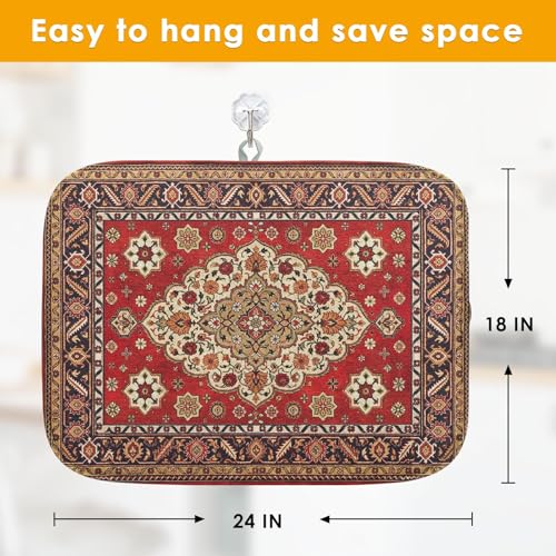 Absorbent Dish Drying Mat Kitchen Counter 18" x 24" Moroccan Royal (18" x 24" / Red Tribal)