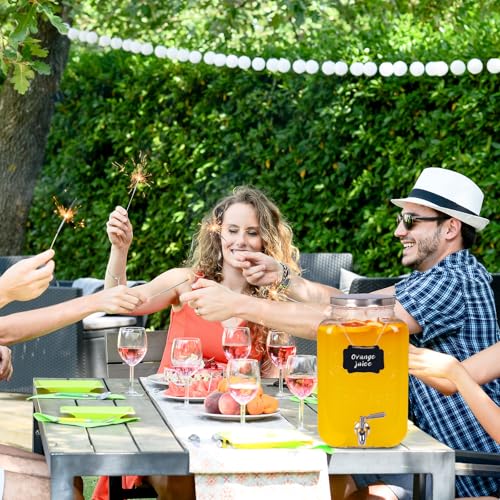 2 Gallon Glass Drinks Dispenser for Parties (2 Gallon without Stand)