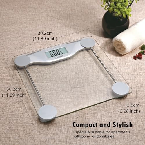 BMI Scale for Body Weight Digital Bathroom Scales 0.1lb Silver (BMI Scale)