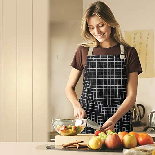 2 Pack Kitchen Cooking Aprons (Grey/Black)