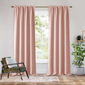 Bedroom Blackout Curtains 84 inches Long (100% Blackout - Peach Pink / 42"W x 84"L (Pack of 2))