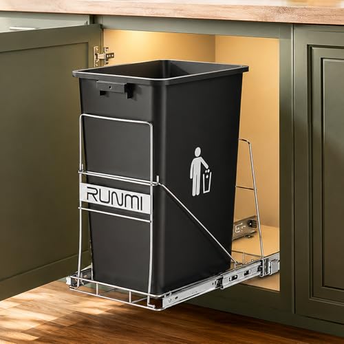 Pull Out Trash Can Under Cabinet with Handle Under Sink Pull Out Kit (Silver / Single)