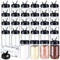 12.2 oz 30 Pack Plastic Spice Jars with Shaker Lids Clear Seasoning Containers Spice Bottles for Kitchen Storing Herbs Seasoning Powders (12.2 oz / Oval Shape)