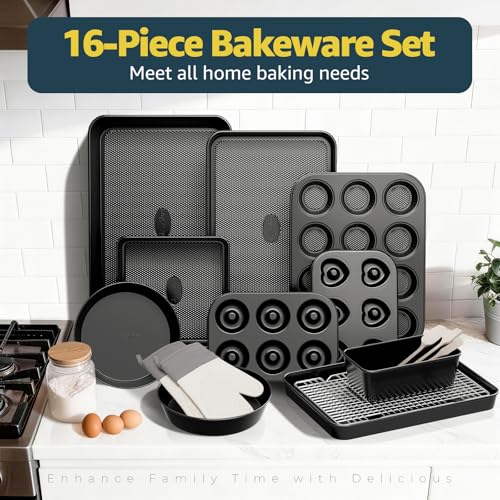 16 Piece Baking Pan Set (Black / 16PCS)