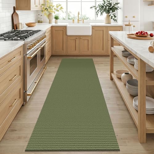 3x6 Washable Runner Rug (Olive Green/Earthy Green / 3' x 6' (Rectangular))