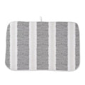 Boho Black Dish Drying Mat 18 x 24 inch Modern Geometry Polka Dot Striped Decorative Drying Mats Microfiber Absorbent Dish Washable Draining Mat for Kitchen Counter Decor (18" x 18" / Black Striped)