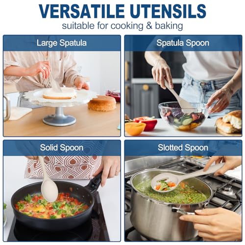Silicone Cooking Utensil Set of 7 (Khaki)
