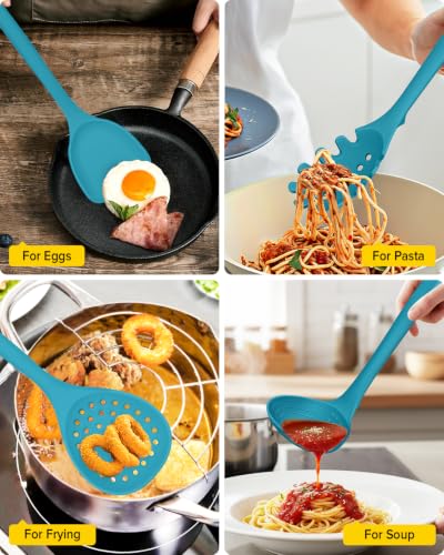 Silicone Cooking Utensils Set (Blue)