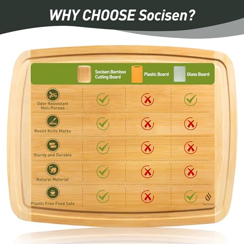 3 packs Bamboo Cutting Board Set Non Slip Feet Over Sink For Kitchen Meal Prep & Serving Brides Her Wedding Day Bridal Shower Engaged Wed House Christmas Married Future Unique Cool Gifts (3 Pack / Two-Tone Bamboo)