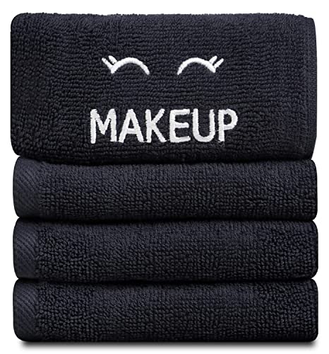 Bleach Safe Black Makeup Washcloths for Face Cleansing (Black - Makeup / Makeup Towels 6-Pack)