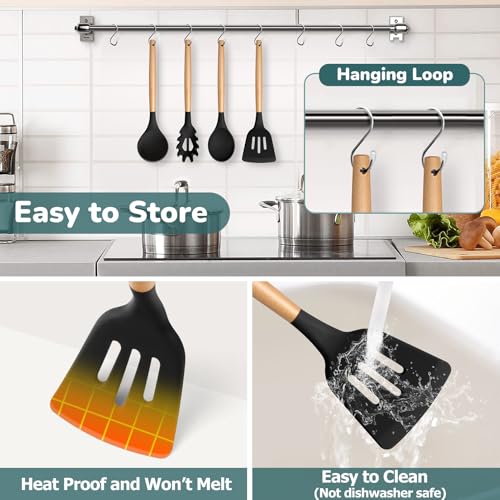 Cooking Utensils Set of 7 (Black)