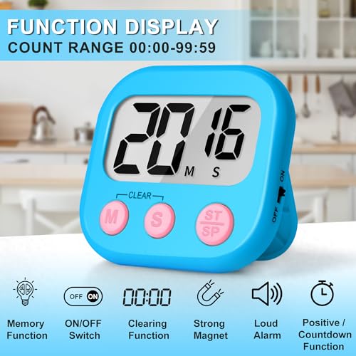 Classroom Timer for Kids Teachers 2 Pack Digital Timers Blue White (White & Blue)