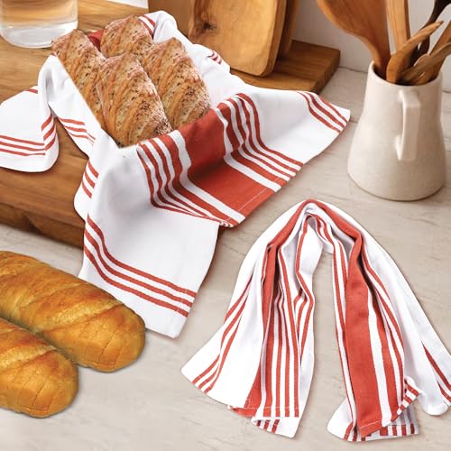 Kitchen Towels Cotton Dish Towels 20”x30” (20" x 30" (Set of 6) / 034 Rust / White)