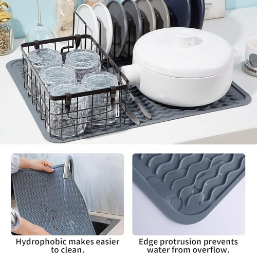 Silicone Dish Drying Mat (GREY DISH MAT)
