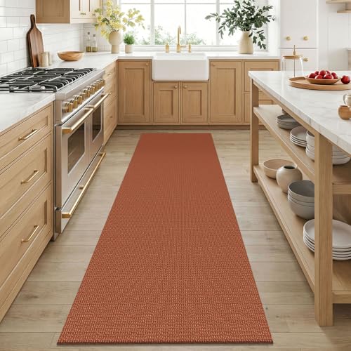 Orange 3x6 Washable Runner Rug (Burnt Orange/Tan / 3' x 6' (Rectangular))