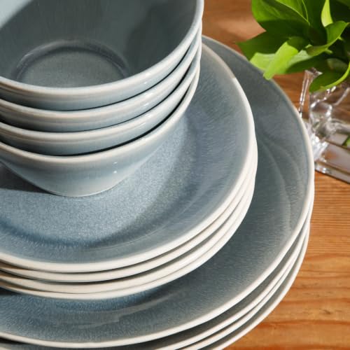 Plates and Bowls Set (Ombre Blue (River Delta) / Service for 4 (12pcs))