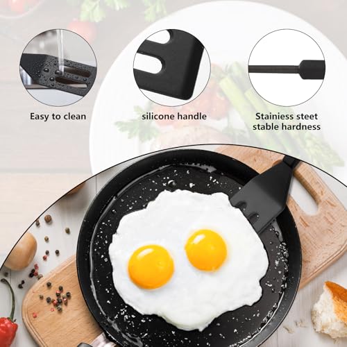 2 Pack】Kunovo Small Spatula for Nonstick Cookware Mini Spatulas for kitchen Use (Black-2)