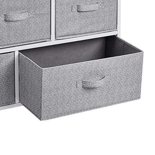 Extra Wide Fabric 5 (White / Organizer Unit + Grey Drawers)